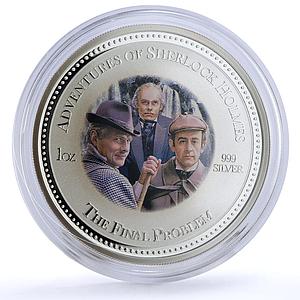 Cook Islands 2 dollars Sherlock Holmes Final Problem colored silver coin 2007