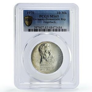 Germany DDR 10 mark Philosopher Ludwig Feuerbach MS65 PCGS silver coin 1979