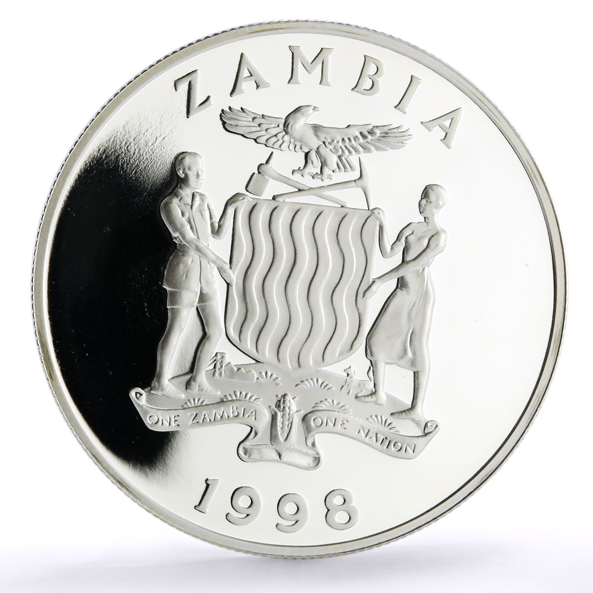 Zambia 100 kwacha Conservation Wildlife Gazelle Fauna proof silver coin 1998