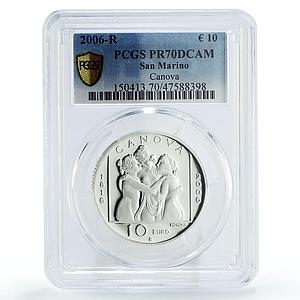 San Marino 10 euro Sculptor Antonio Canova Graces Art PR70 PCGS silver coin 2006
