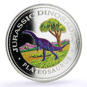 Equatorial Guinea 7000 francos Jurassic Dinosaurs Plateosaurus silver coin 1993