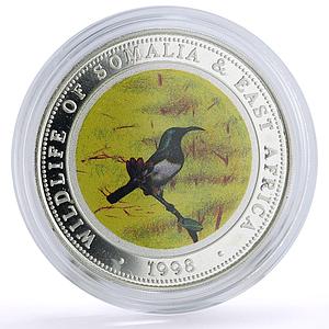 Somalia 250 shillings Conservation Wildlife Sunbird Bird Fauna silver coin 1998