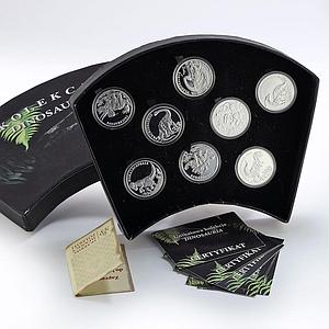 Poland set of 8 medals Dinosauria Dinosaurs Ancient Fauna silver medals 2009