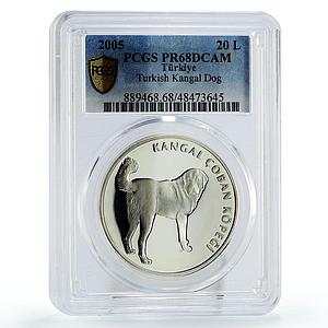 Turkey 20 lira Conservation Wildlife Kangal Dog Fauna PR68 PCGS silver coin 2005