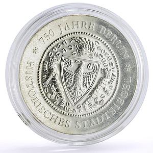 Germany DDR 20 mark 750 Years of Berlin City Seal Stadtsiegel silver coin 1987