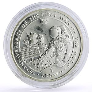 Gibraltar 1 crown Man on the Moon Spaceship Eagle Landing proof silver coin 1994