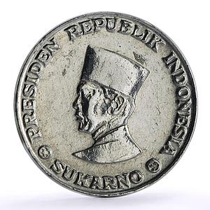 Indonesia Irian Barat 1 sen President Sukarno Politics KM-5 aluminium coin 1962