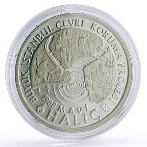 Turkey 20000 lira Protect Our World Environmental Protection silver coin 1988