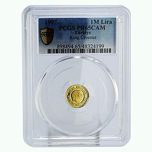 Turkey 1000000 lira Lydian King Croesus Head Facing PR65 PCGS gold coin 1997