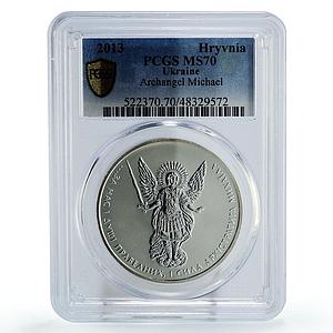 Ukraine 1 hryvnia Archangel Michael Archistratus MS70 PCGS silver coin 2013