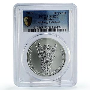 Ukraine 1 hryvnia Archangel Michael Archistratus MS70 PCGS silver coin 2022