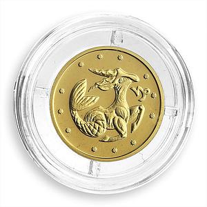 Ukraine 2 hryvnas Signs of the Zodiac Capricorn gold coin 2007