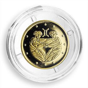 Ukraine 2 hryvnas Signs of the Zodiac Gemini gold coin 2006