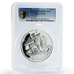 Isle of Man 5 angel Archangel Michael KM-1326 PR68 PCGS silver coin 1995