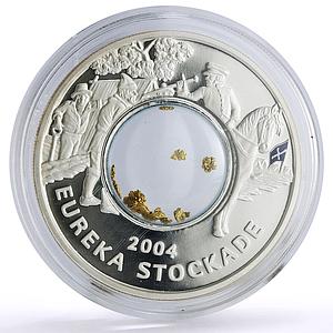 Australia 1 dollar Eureka Stockade Horse Rider Horseman proof silver coin 2004