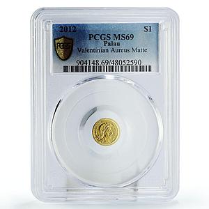 Palau 1 dollar Rome Empire Emperor Valentinian Politics MS69 PCGS gold coin 2012