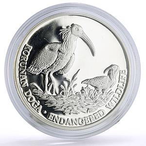 Turkey 50000 lira Conservation Wildlife Bald Ibis Bird Fauna silver coin 1994