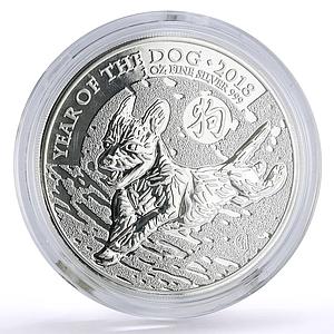 Britain 2 pounds Lunar Calendar Year of the Dog silver coin 2018