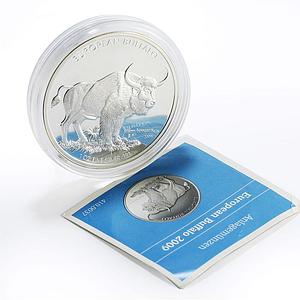 Cook Islands 5 dollars Conservation Wildlife Buffalo Bull Fauna silver coin 2009