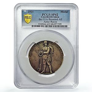 Czechoslovakia Republican Army Races Armed Soldier SP62 PCGS bronze medal 1923
