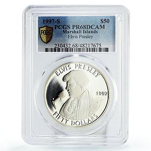 Marshall Islands 50 $ Singer Elvis Presley Music PR68 PCGS silver coin 1997