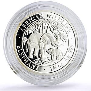 Somalia 25 shillings African Wildlife Elephant Fauna proof silver coin 2007