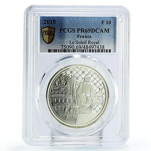 France 10 euro Seafaring Soleil Royal Ship Clipper PR69 PCGS silver coin 2015