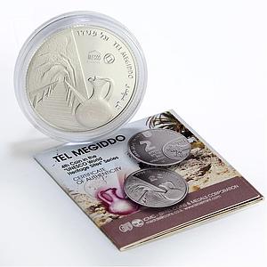 Israel 2 sheqalim UNESCO Heritage Sites Tel Megiddo proof silver coin 2012