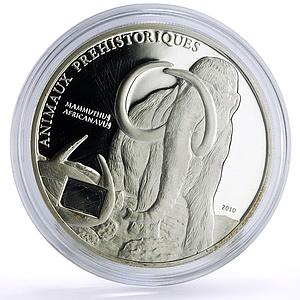 Ivory Coast 1000 francs Prehistoric Animals Mammoth w/o Insert silver coin 2010