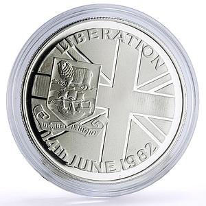 Falkland Islands 50 pence Argentina Forces Liberation proof silver coin 1982