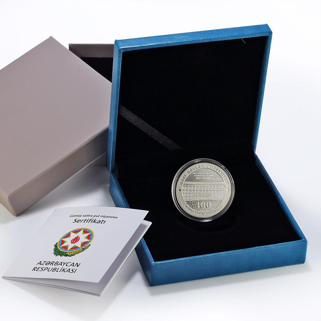 Azerbaijan 5 manat Baku State University 100th Anniversary silver coin 2019
