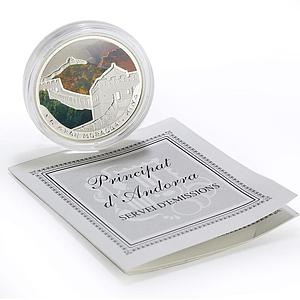 Andorra 10 diners World of Wonders China Great Wall proof silver coin 2009
