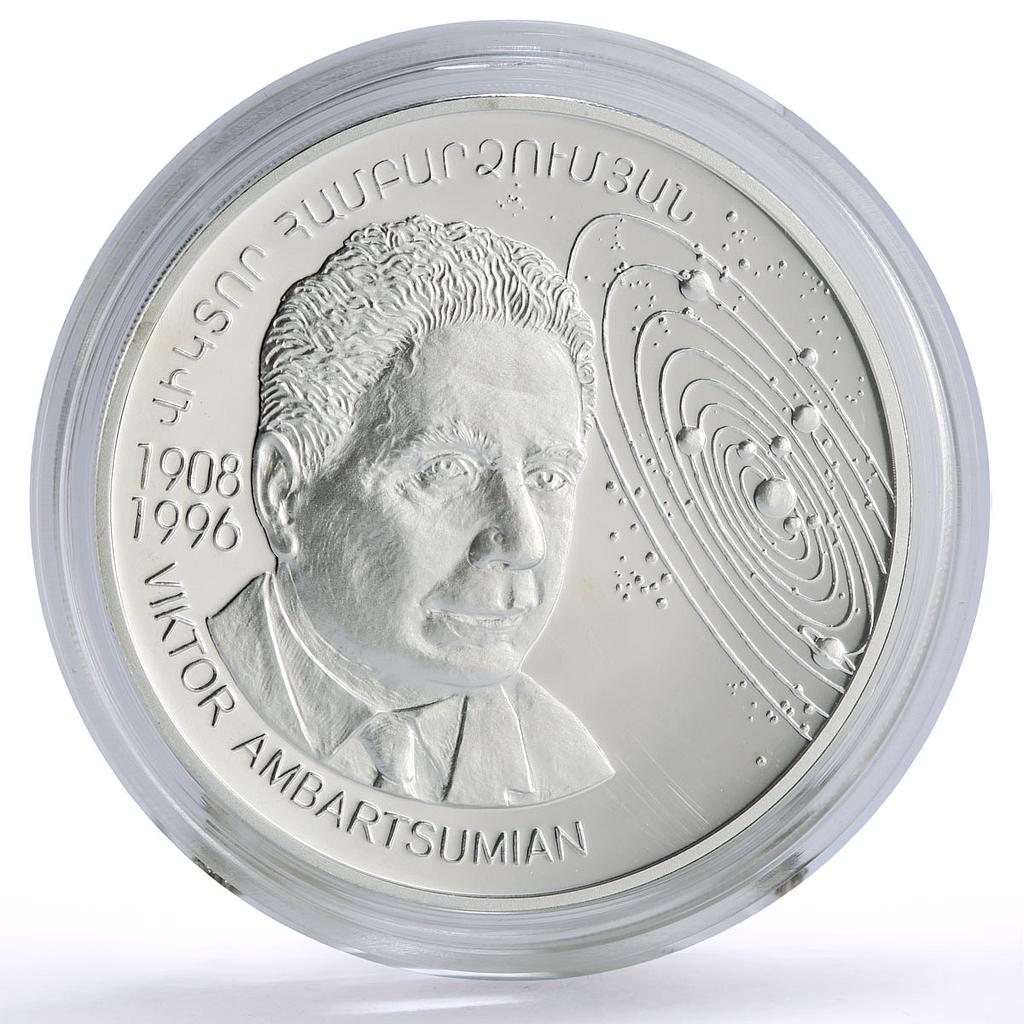 Armenia 1000 dram Astronomer Viktor Ambartsumian Science proof silver coin 2008