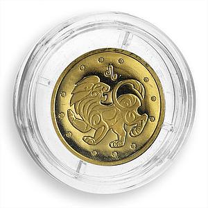 Ukraine 2 hryvnas Signs of the Zodiac Leo gold coin 2008