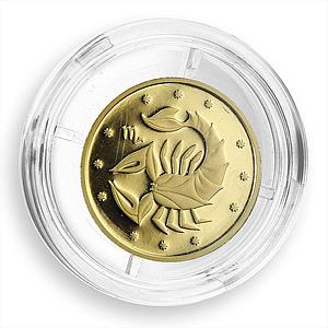 Ukraine 2 hryvnas Signs of the Zodiac Scorpio gold coin 2007