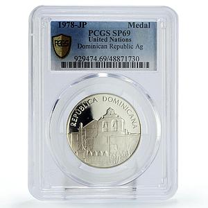 Dominican Republic United Nations UN Old Building SP69 PCGS silver medal 1978