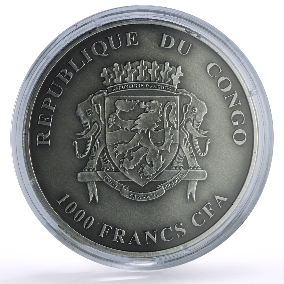 Congo 1000 francs African Ounce Wildlife Rhinoceros Fauna silver coin 2012