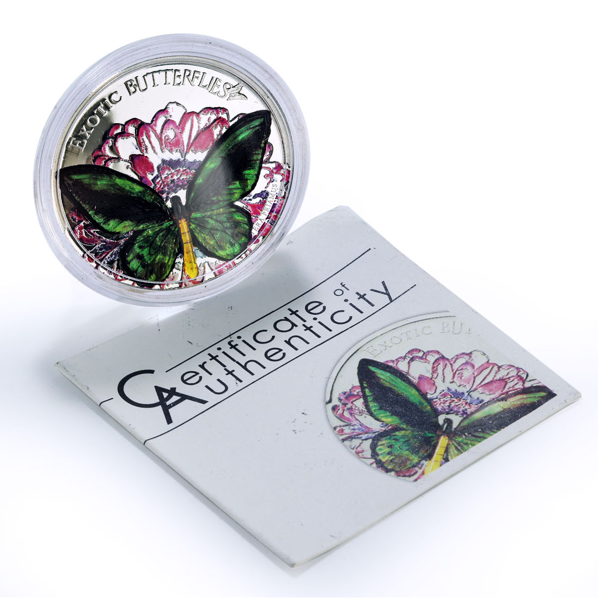 Tokelau 5 dollars Conservation Priamus Butterfly Fauna proof silver coin 2012