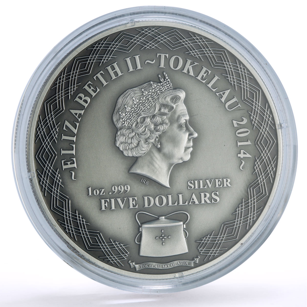 Tokelau 5 dollars Pacific Ounce Wildlife Penguins Fauna silver coin 2014