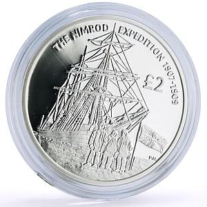 Sandwich Islands 2 pounds Seafaring Nimrod Ship Clipper proof silver coin 2009