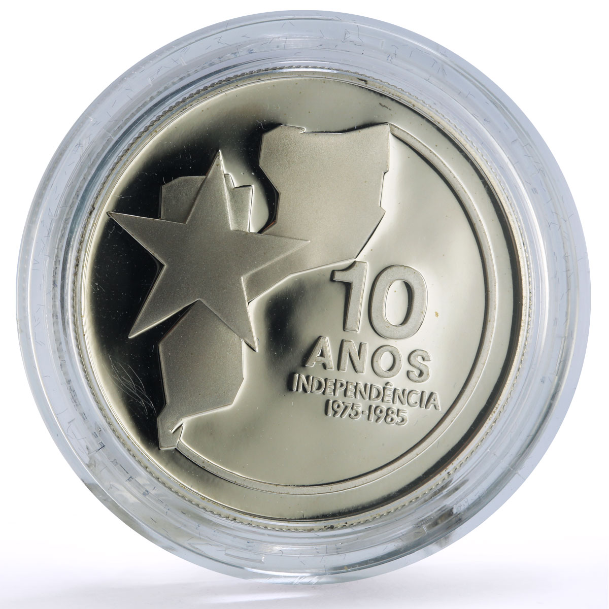 Mozambique 250 meticais Independence 10th Anniversary proof silver coin 1985