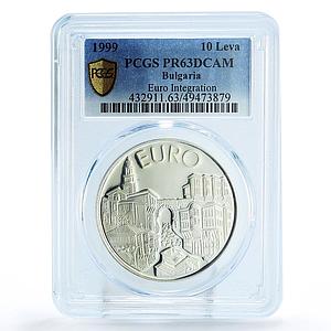 Bulgaria 10 leva Euro Integration Plovdiv City PR63 PCGS silver coin 1999