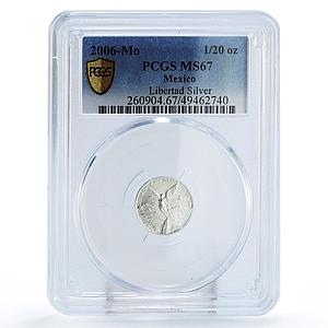Mexico 1/20 onza Libertad Angel of Independence MS67 PCGS silver coin 2006
