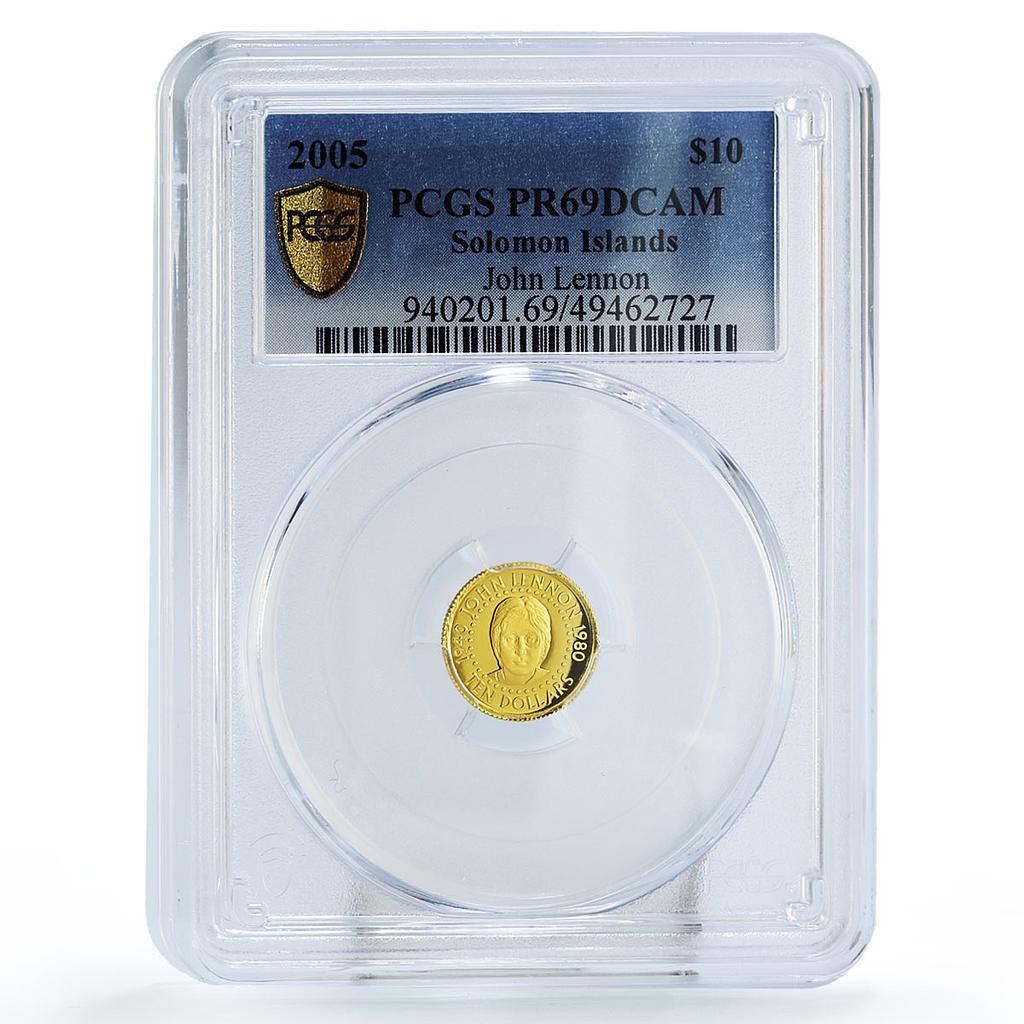 Solomon Islands 10 dollars Beatles John Lennon Music PR69 PCGS gold coin 2005 Solomon Islands 10 dollars Beatles John Lennon Music PR69 PCGS gold coin 2005