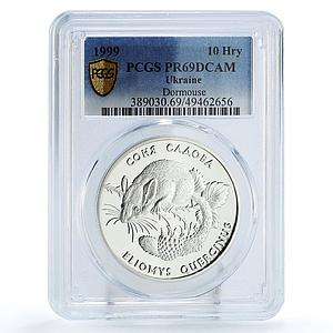 Ukraine 10 hryvnias Conservation Dormouse Mouse Fauna PR69 PCGS silver coin 1999