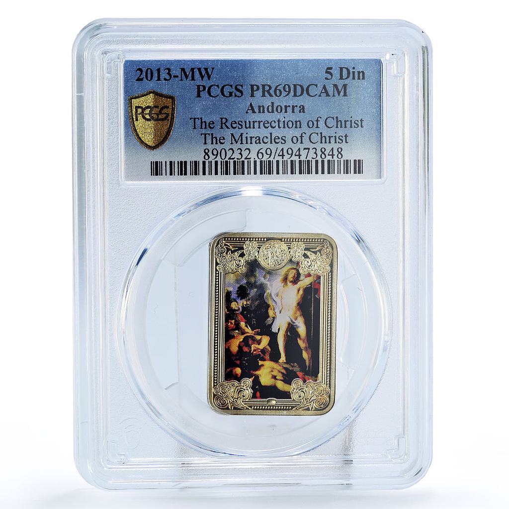 Andorra 5 diners Jesus Christ Miracles Resurrection PR69 PCGS silver coin 2013 Andorra 5 diners Jesus Christ Miracles Resurrection PR69 PCGS silver coin 2013