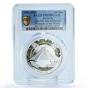 Andorra 10 diners World Wonders Mexico Chichen Itza PR69 PCGS silver coin 2009