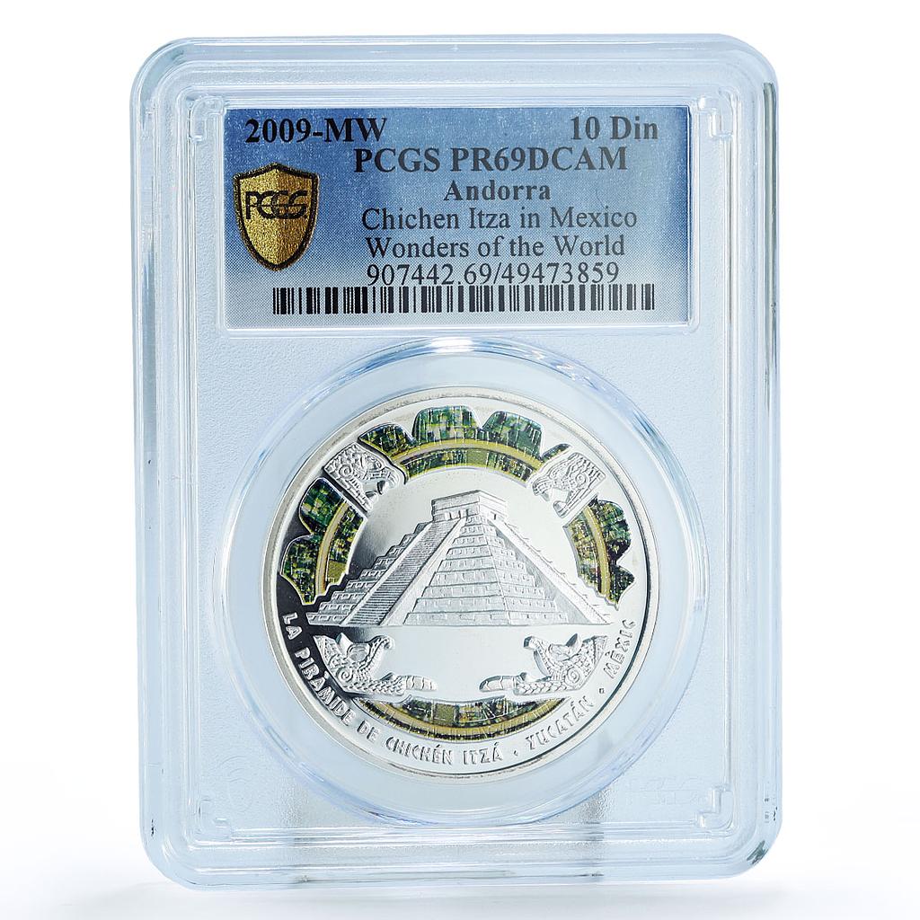 Andorra 10 diners World Wonders Mexico Chichen Itza PR69 PCGS silver coin 2009 Andorra 10 diners World Wonders Mexico Chichen Itza PR69 PCGS silver coin 2009