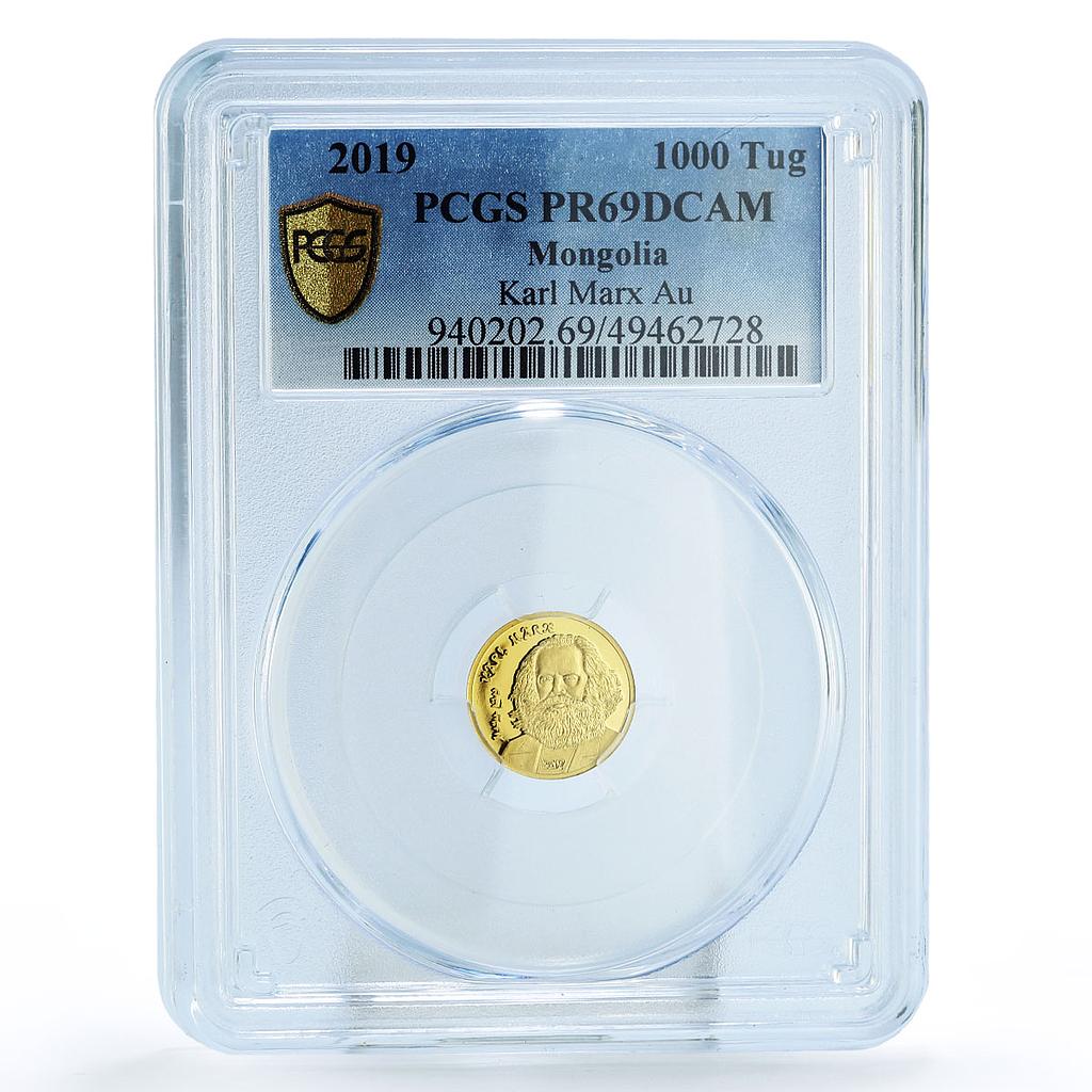 Mongolia 1000 togrog Philosopher Communist Karl Marx PR69 PCGS gold coin 2019 Mongolia 1000 togrog Philosopher Communist Karl Marx PR69 PCGS gold coin 2019