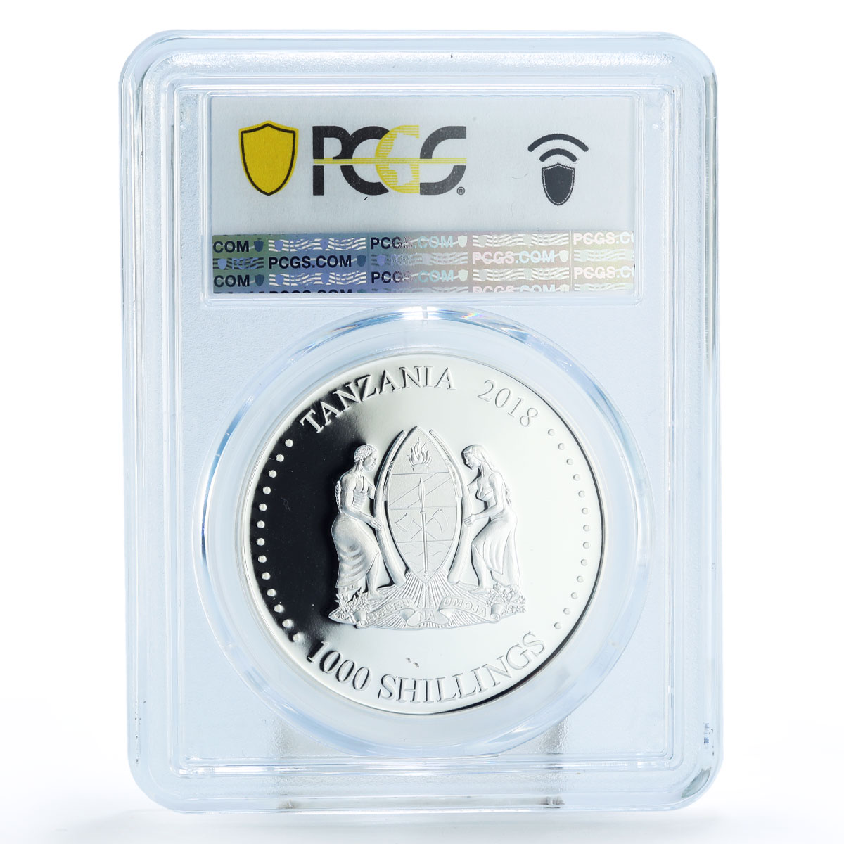 Tanzania 1000 shillings Kalashnikov Series Mikhail PR70 PCGS silver coin 2018